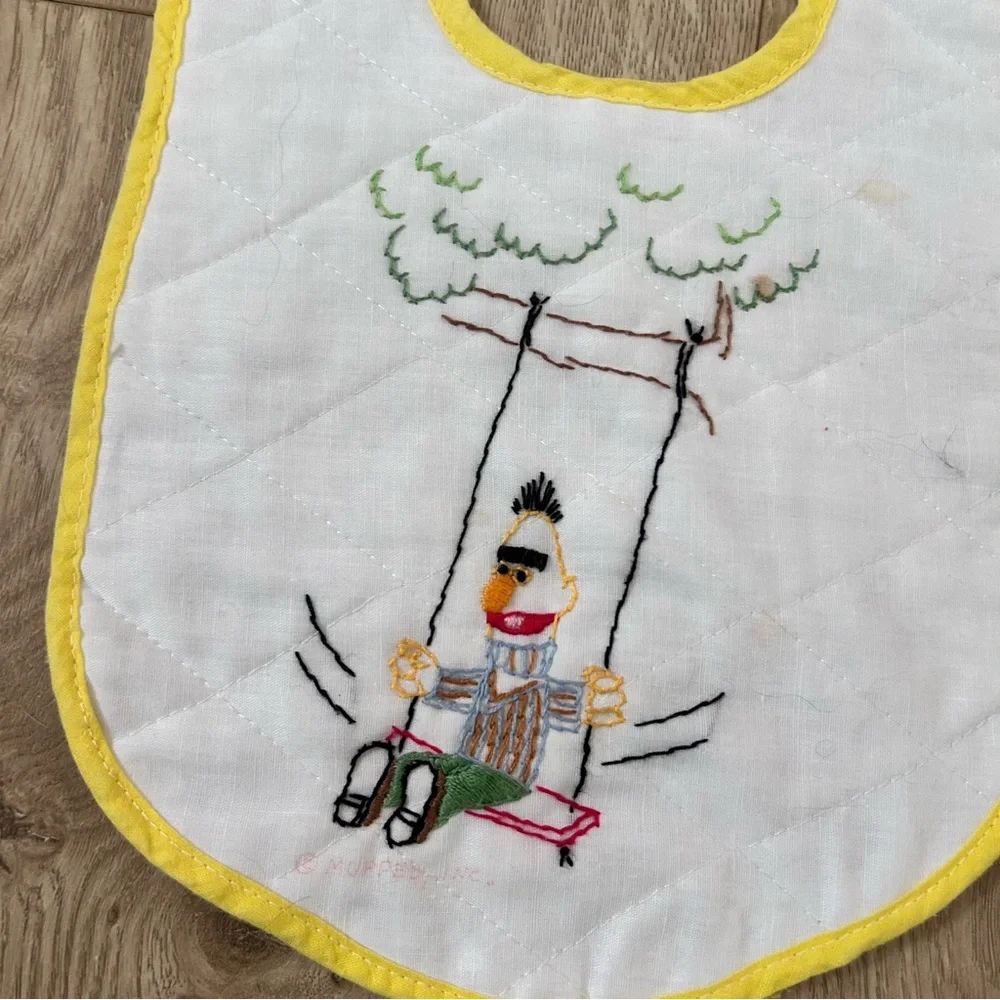 Vintage Sesame Street Bert embroidered bib